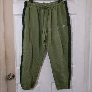 Women XXL Jordan Brooklyn Fleece Olive Galactic Jade Sweat Pants